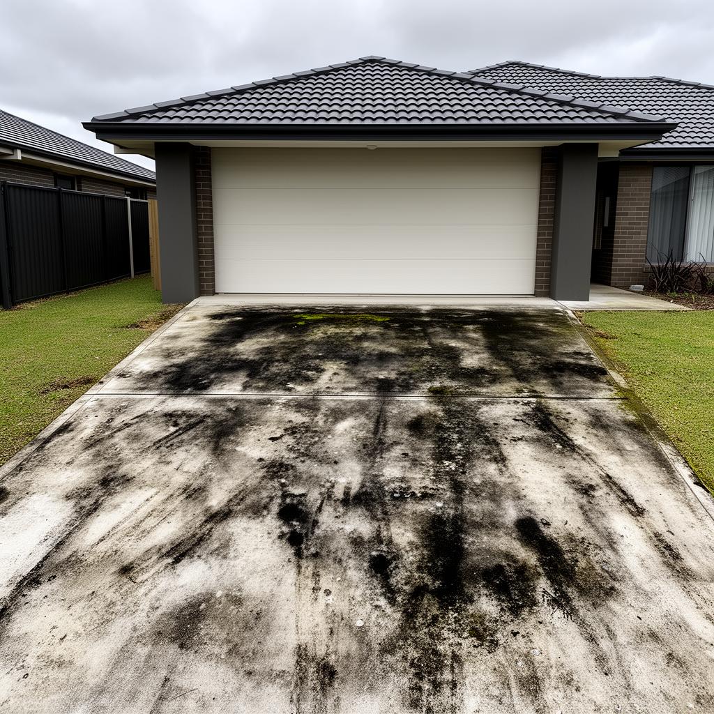 Concrete driveway before
